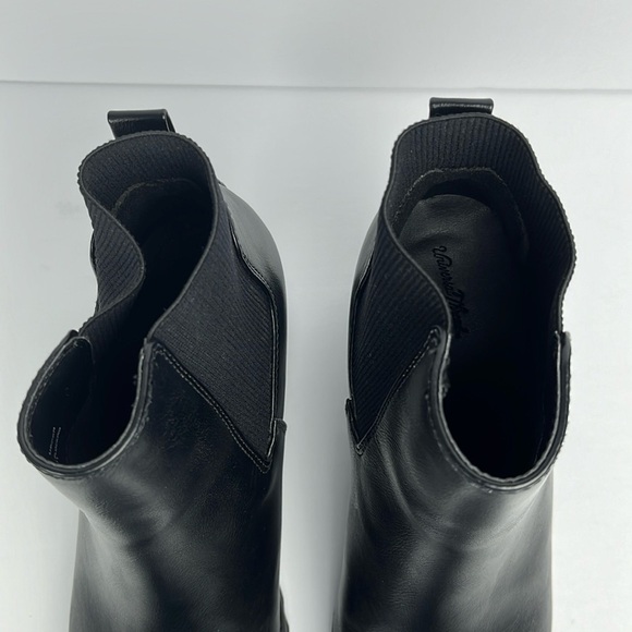 Universal Thread Linda Water Repellant Wedge Pull On Boots Black Sz 10 Chelsea - Picture 15 of 15